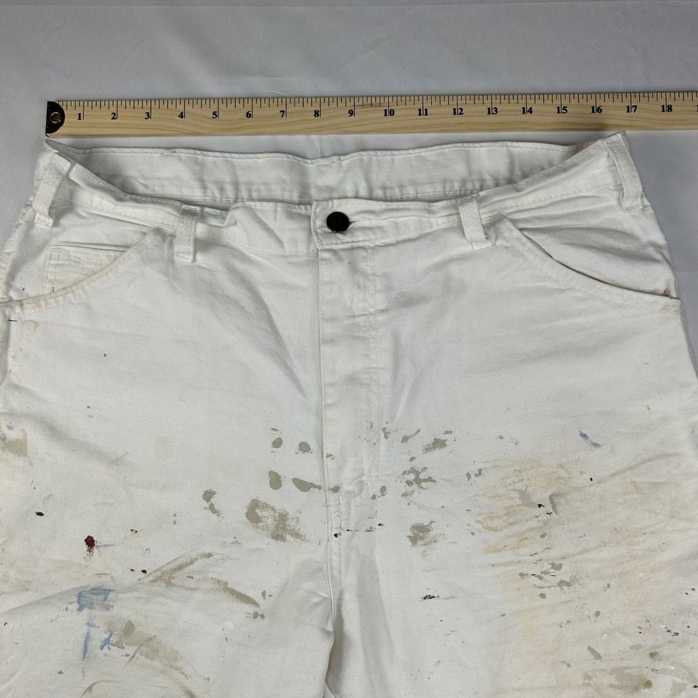Dickies White Painter Carpenter Shorts Mens 36 Paint Splatter‎ Kelly-Moore - Picture 6 of 11